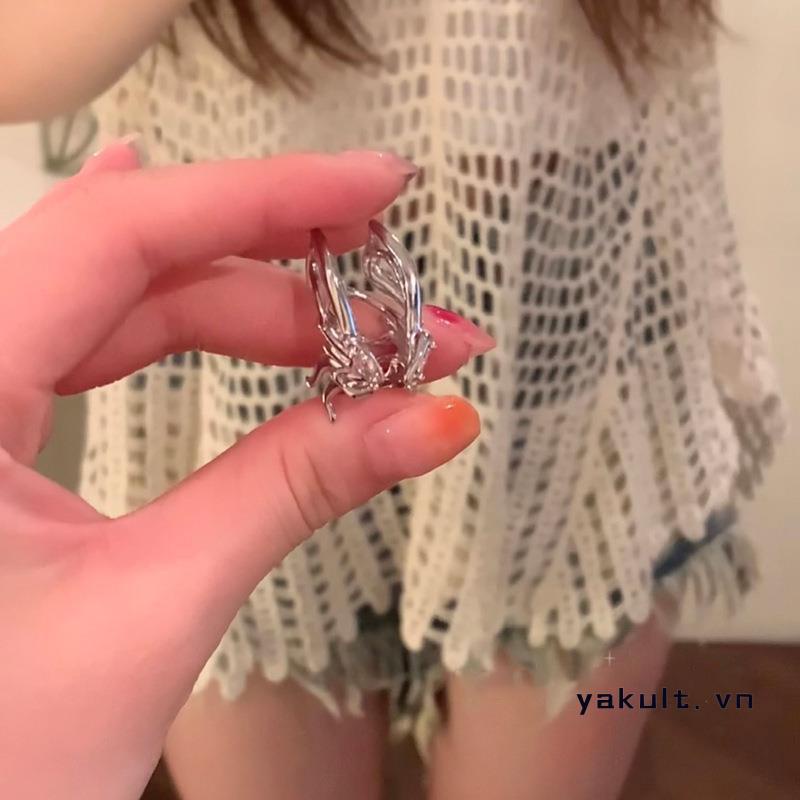 yakult Khuyên Kẹp Vành Tai Không Xỏ Hình Cánh Bướm Đơn Giản Thời Trang INS Dành Cho Bạn Nữ