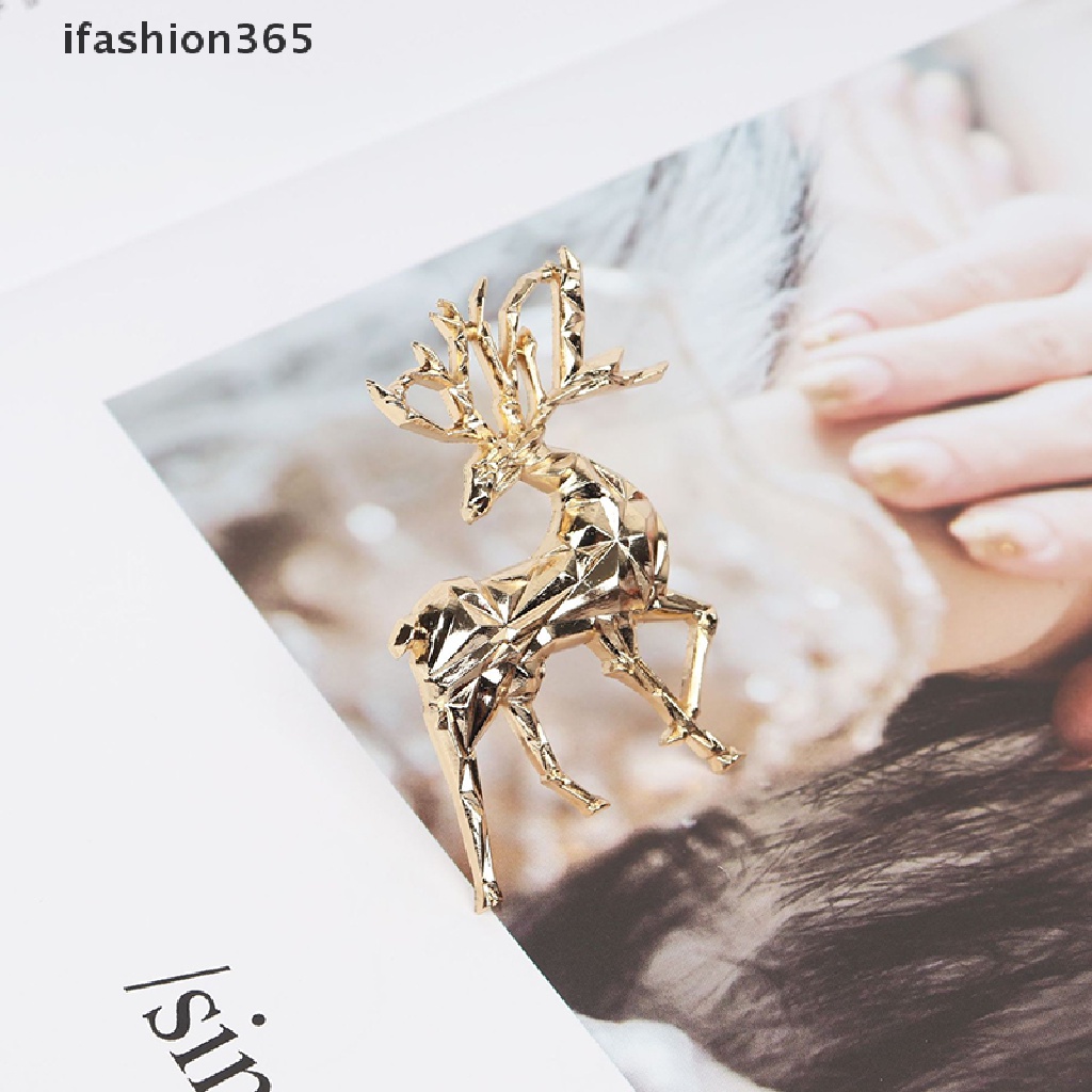 Ghim Cài Áo Hình Tuần Lộc Giáng Sinh Màu Vàng Dễ Thương Thời Trang ifashion365