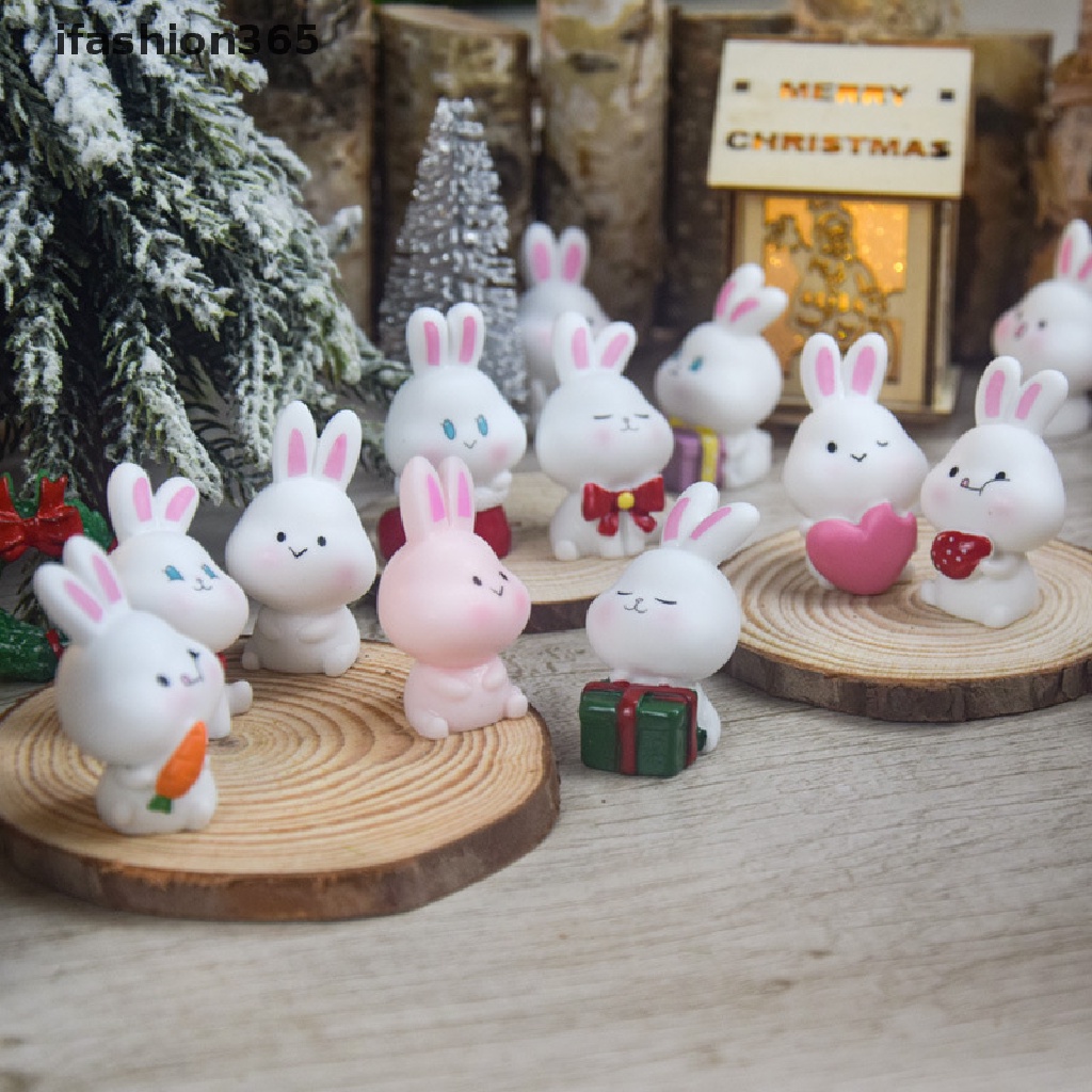 1 Mô Hình Chú Thỏ Mini Bằng Nhựa Resin DIY Thời Trang ifashion365