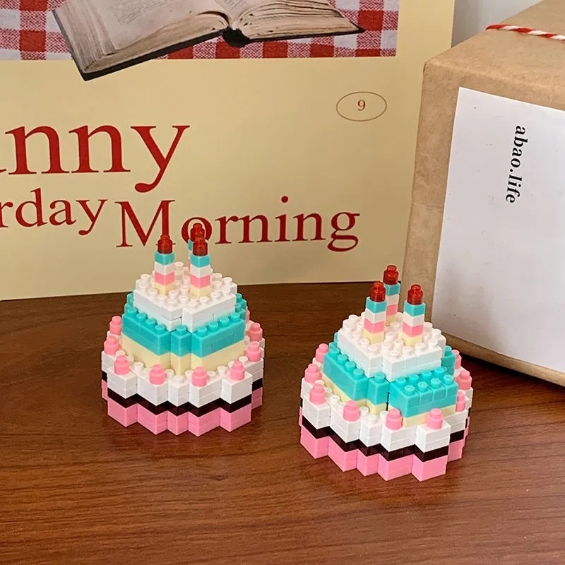 Bộ Đồ Chơi Lắp Ráp Mô Hình Bánh Kem Sinh Nhật Mini DIY