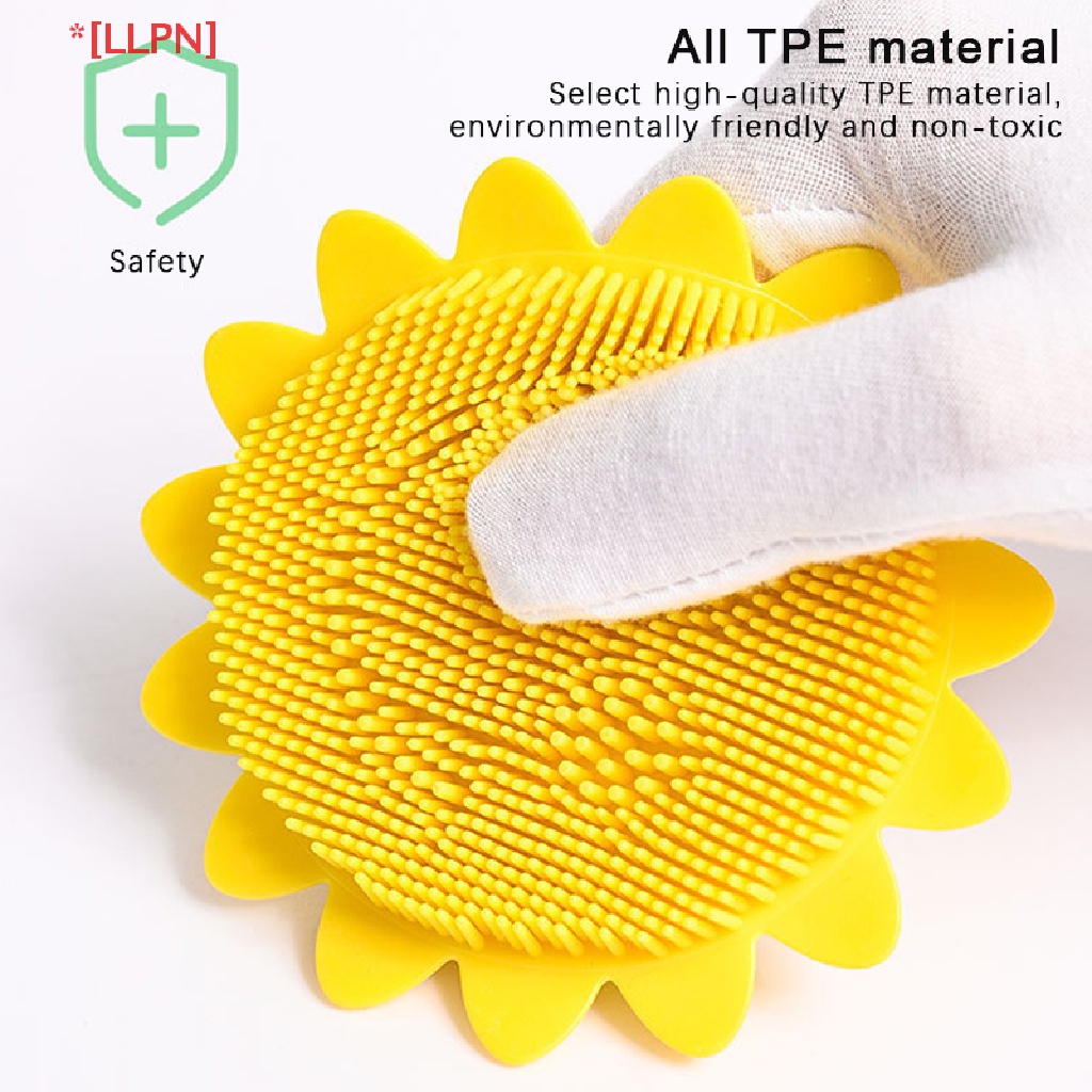 Bàn Chải Gội Đầu Bằng Silicon Mềm Hình Hoa Hướng Dương Cho Bé