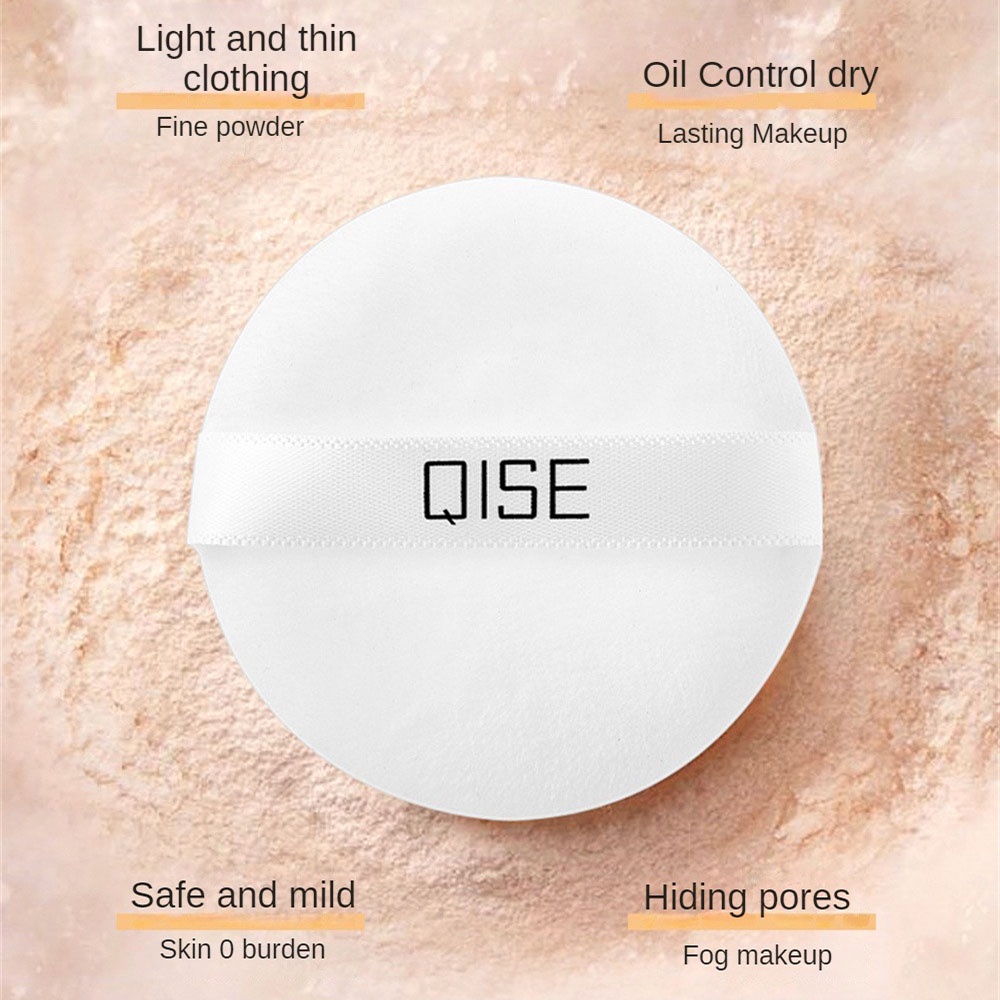 Phấn phủ trang điểm QISE Giúp Kiểm Soát Dầu Chống Thấm Nước Và Mồ Hôi Lâu Trôi Kèm Gương Soi Tiện Dụng