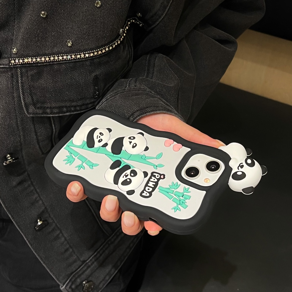 Ốp Điện Thoại Mềm Chống Sốc In Hình Gấu Trúc Hoạt Hình Dễ Thương Cho iPhone 14 14PRO max 13 12PRO max 13pro max 11