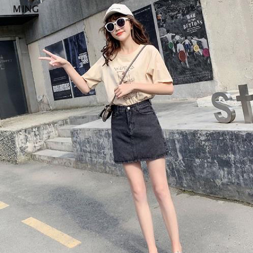 Chân Váy Denim Chữ A Lưng Cao Thời Trang Mùa Hè 2023 Cho Nữ