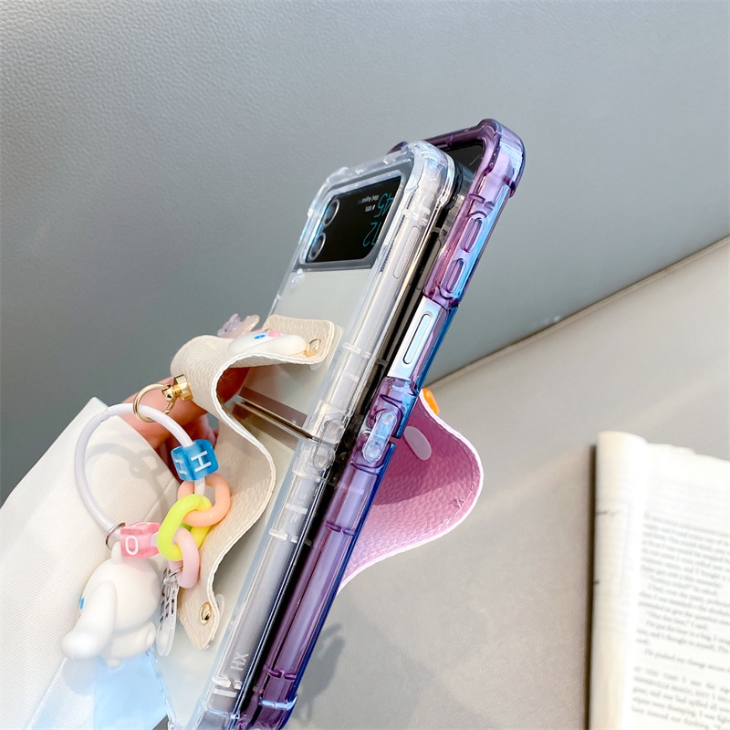 Ốp Điện Thoại PC Cứng Hoạt Hình Kuromi Cinnamoroll Cho Samsung Galaxy Z Flip 3 Z Flip 4 W23 ZFlip3 ZFlip4