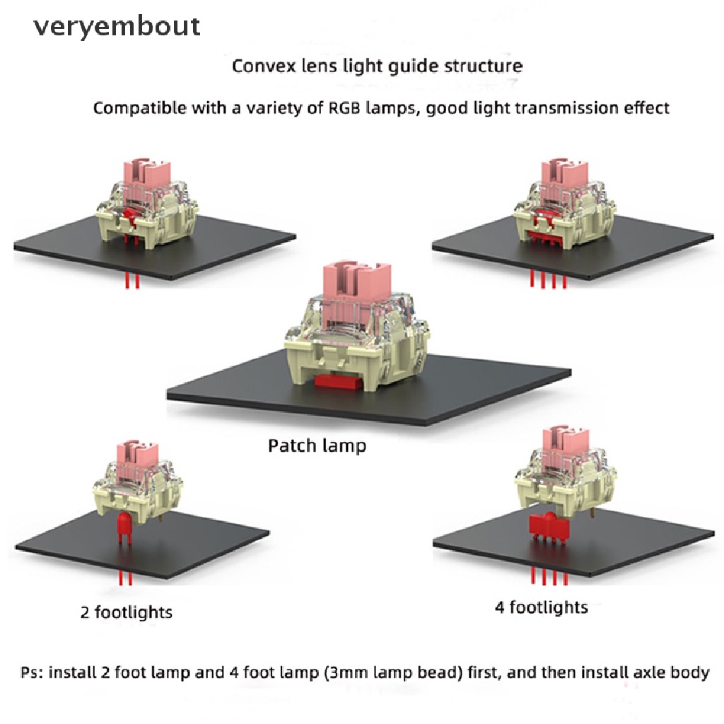 Vỏ Bọc Bàn Phím Cơ MX DIY 3 Pin SMD RGB Chống Nước Chống Bụi