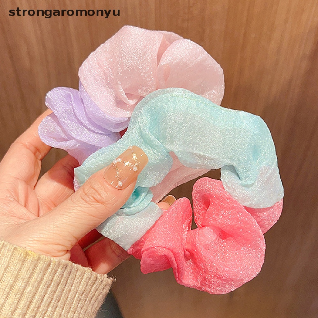 Dây Buộc Tóc Hai Lớp Phô Mai Lớn Cảm Giác Cao Thiết Kế Tinh Tế Thời Trang