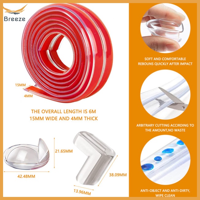 Cuộn Dây Bọc Cạnh Bàn / Tủ Nội Thất 6m Trong Suốt Chống Va Chạm Bảo Vệ An Toàn Cho Bé