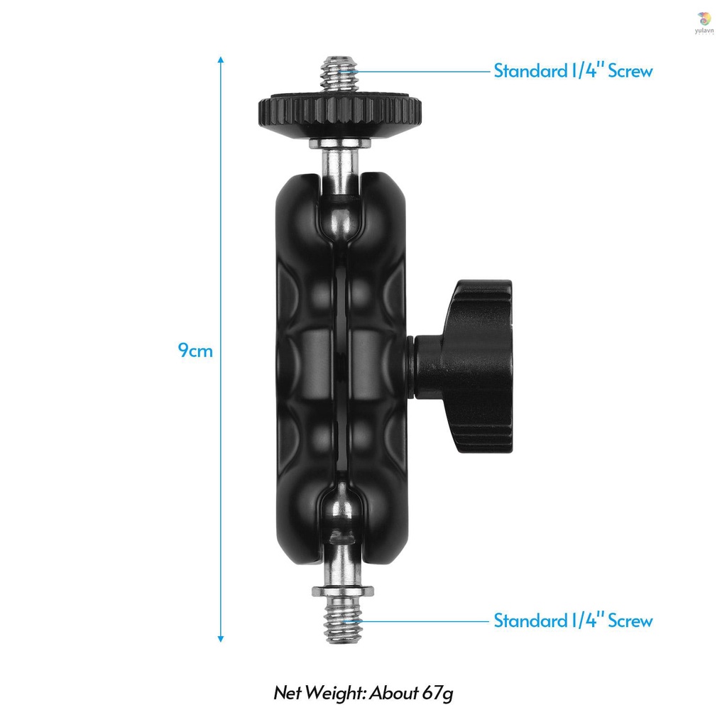 ANDOER Cánh Tay Ma Sát Cách Điện Tiêu Chuẩn Hai Đầu Ốc Vít 1 / 4-inch Cho Màn Hình Máy Ảnh Đèn LED / Micro