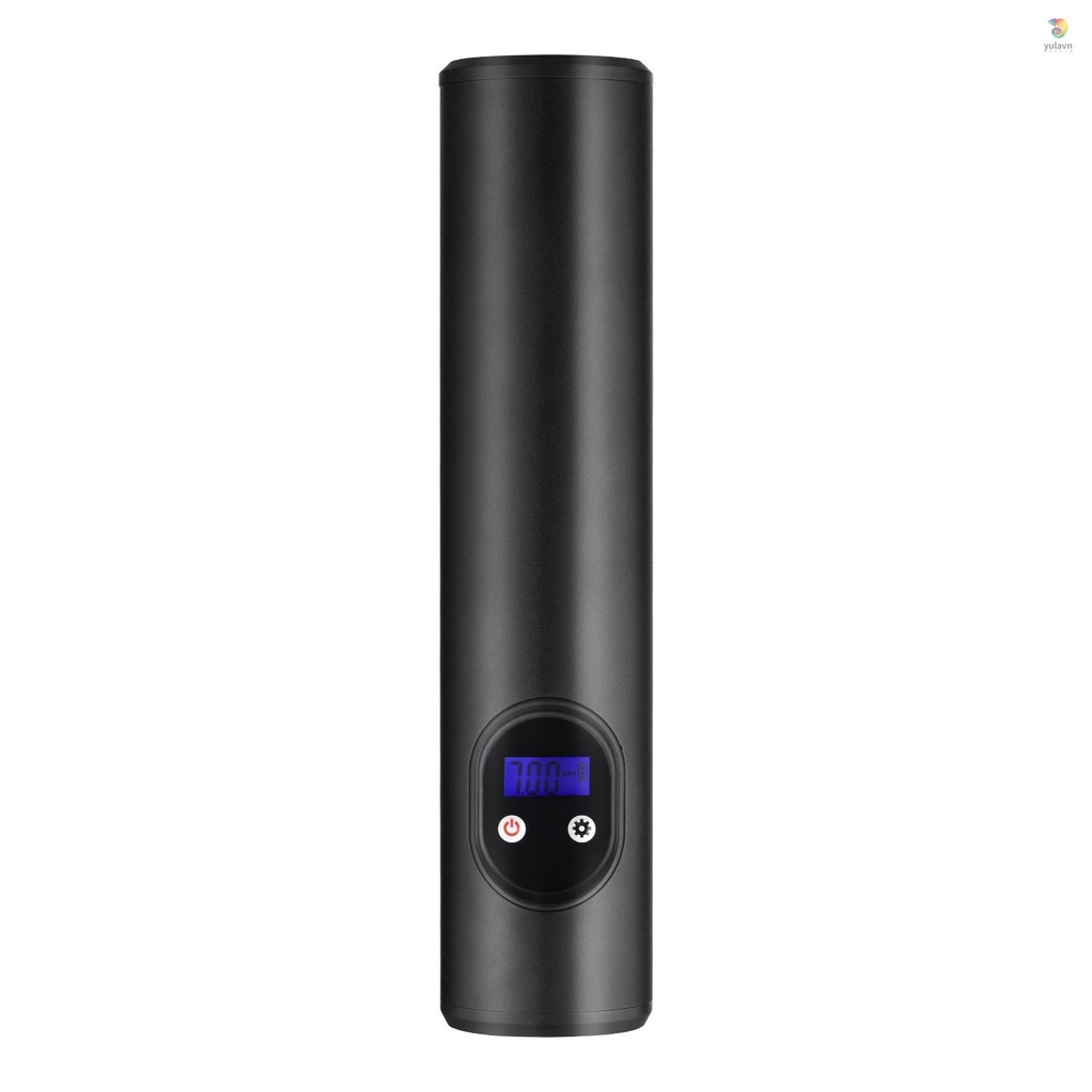 Máy Bơm Lốp Xe Hơi Mini 12V 150 PSI Màn Hình LCD Kỹ Thuật Số Có Đèn LED Sạc Pin 2000mAh