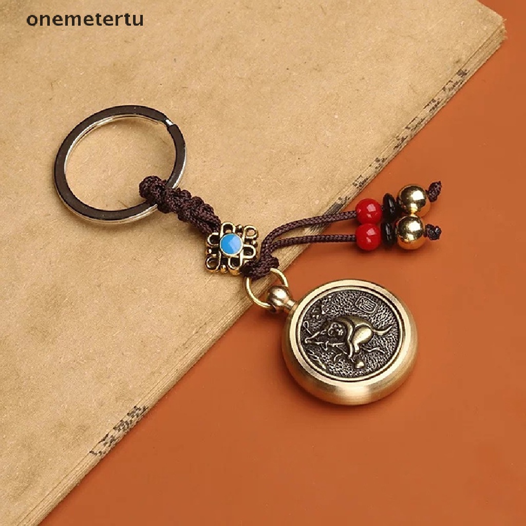 Onemetertu Feng Feng Móc Khóa Xe Hơi Bằng Đồng Thau Nguyên Chất Thủ Công Hình Hoàng Đạo Tài Lộc Trung Hoa Cổ Điển