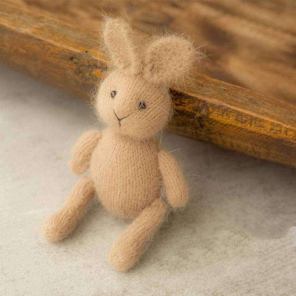 Búp Bê Thỏ Hoạt Hình Bằng Len Dệt Kim Thủ Công Thân Thiện Với Da Dùng Làm Phụ Kiện Chụp Ảnh Cho Bé Sơ Sinh