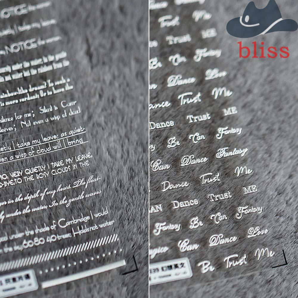 Miếng Dán Móng Tay Khắc Chữ Tiếng Anh 5D Phong Cách Nhật Bản