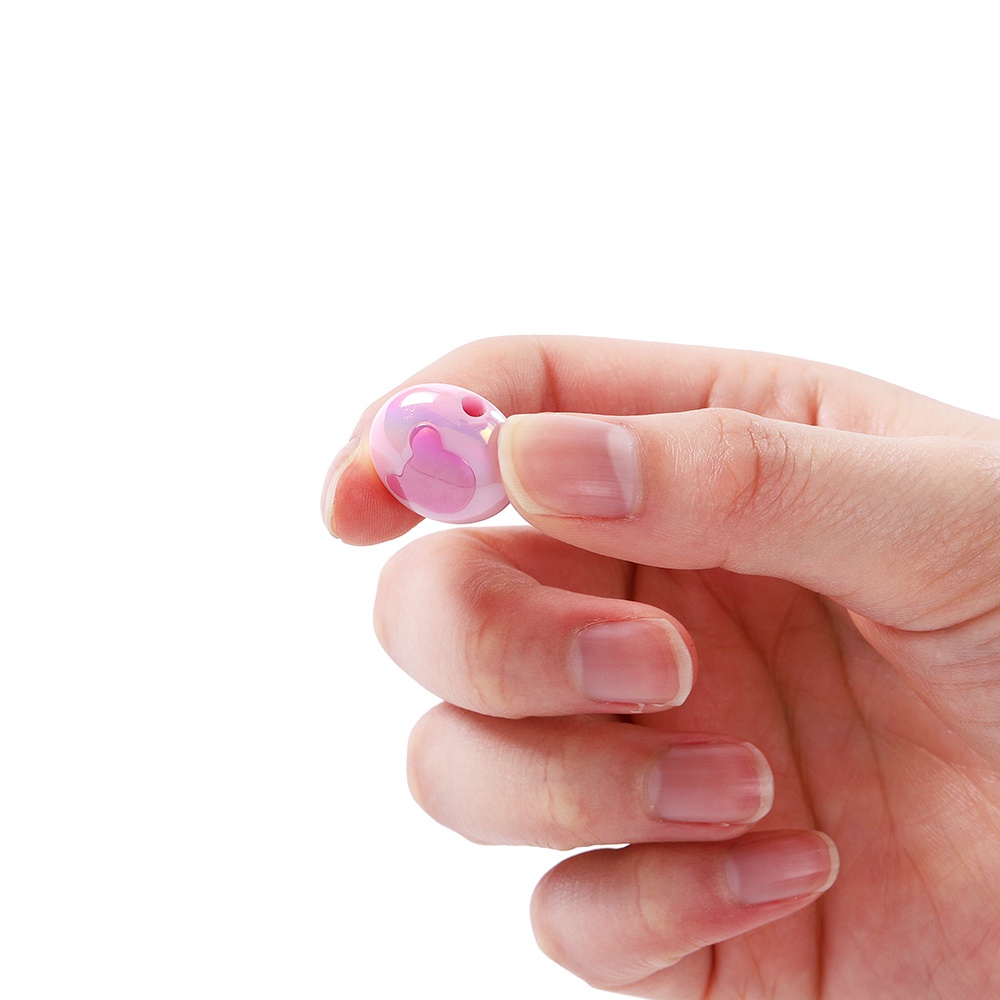 Túi 5 hạt nhựa acrylic ST.KUNKKA hình trái tim nhiều màu chống trầy xước dùng làm trang sức DIY