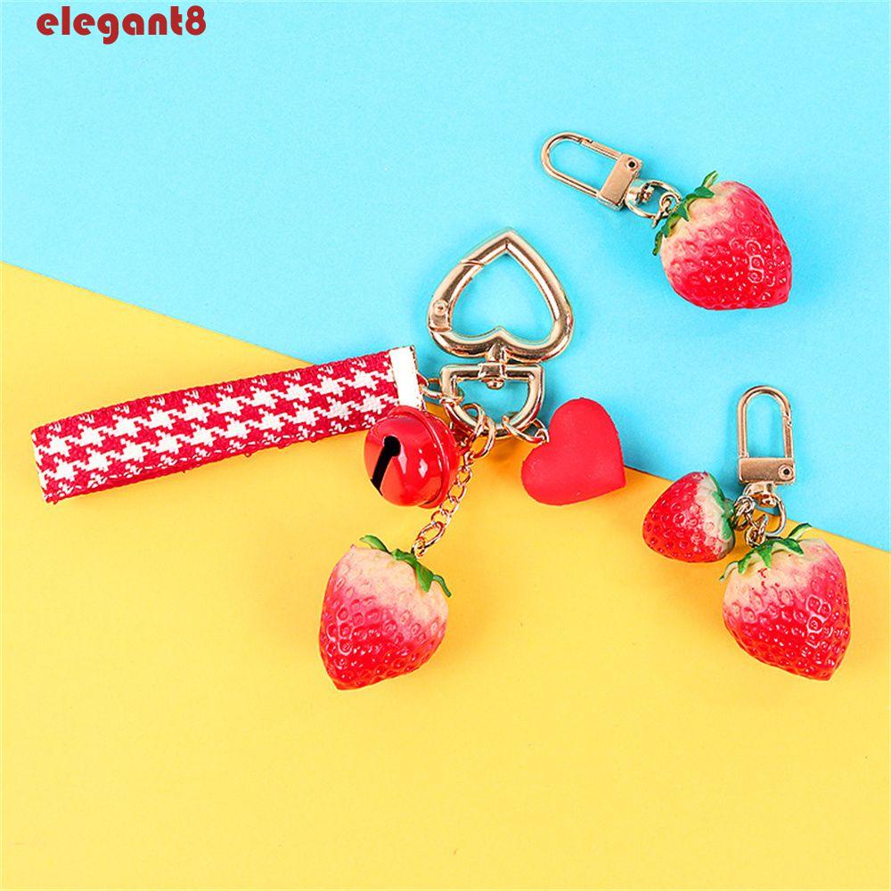 Giá Đỡ Chìa Khóa Xe Hơi Hình Quả Dâu Tây / Chuông Trang Trí Nội Thất