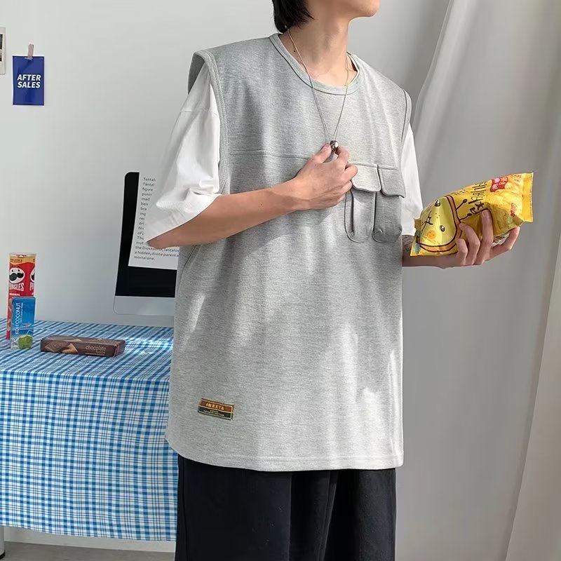 Set Đồ Thể Thao Áo Ba Lỗ Phối Quần Short Dáng Rộng Thời Trang Mùa Hè Cho Nam