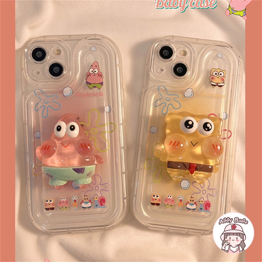 Ốp Điện Thoại TPU Mềm Trong Suốt Chống Mồ Hôi In Hình Spongebob Cho IPhone 14 Pro Max 13 12 11 Pro Max X XS Max