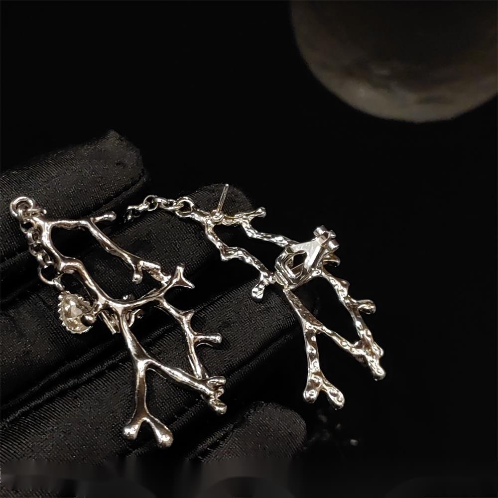 Khuyên Tai Bản To Hình Cành Cây Và Sừng Hươu Phong Cách Hàn Quốc Cá Tính Cho Nữ