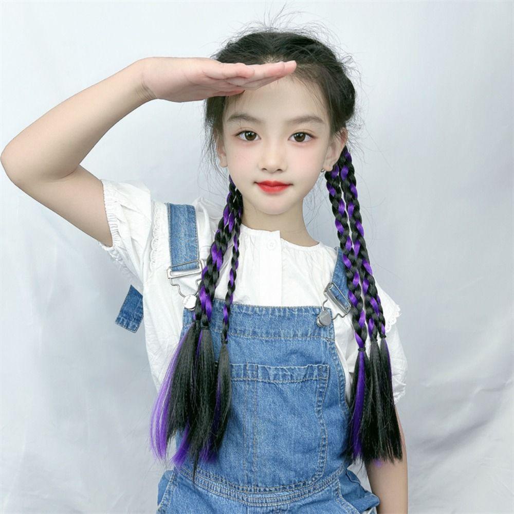 Dây Bện Tóc Giả Bằng Sợi Chịu Nhiệt Chất Lượng Cao Cho Bé Gái