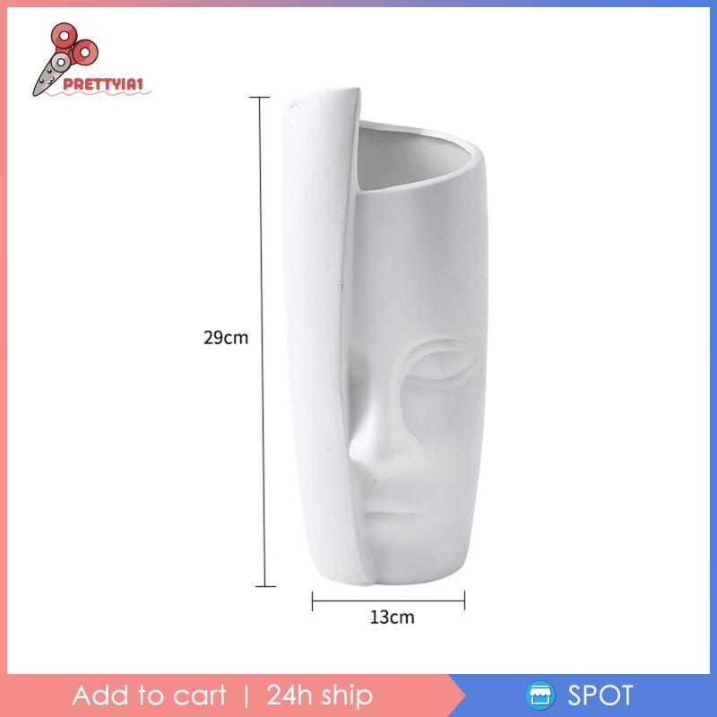 [Prettyia1] Bình Hoa Bằng Gốm Họa Tiết Khuôn Mặt Hiện Đại Sắp Xếp Gọn Gàng Trang