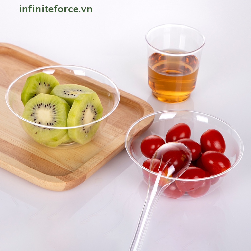 Set 25 Bát Nhựa Tròn 300ml Đựng Salad Sử Dụng Một Lần Cho Nhà Bếp