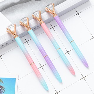 Bút bi kim cương pha lê kim cương lớn in logo kim cương pha lê gradient cho văn phòng phẩm