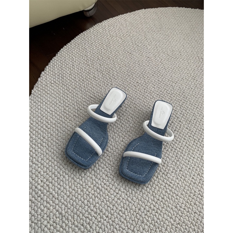 Sandal Cao Gót Mũi Vuông Thiết Kế Mới Thời Trang Mùa Hè 2023 Dành Cho Nữ