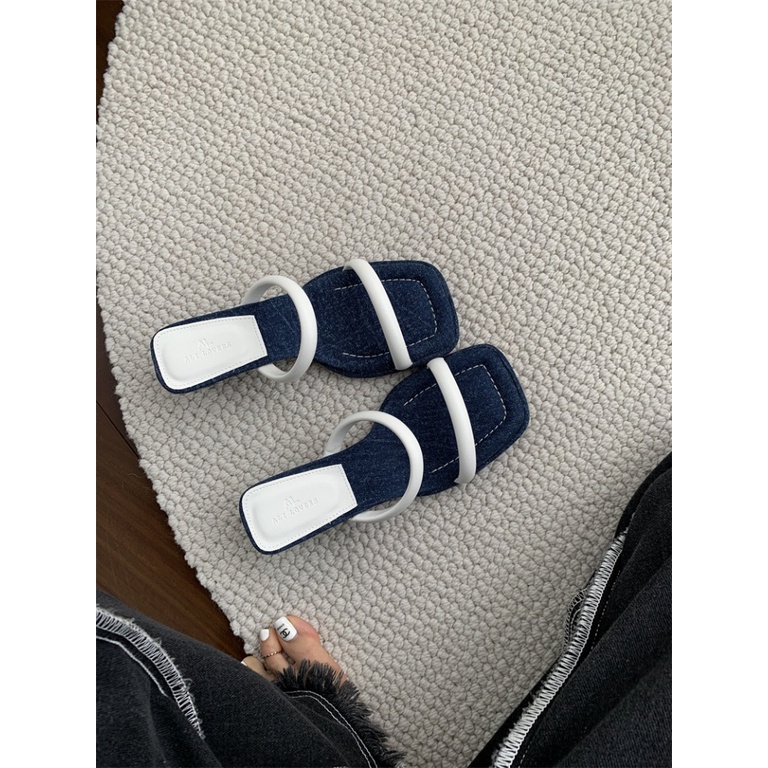 Sandal Cao Gót Mũi Vuông Thiết Kế Mới Thời Trang Mùa Hè 2023 Dành Cho Nữ