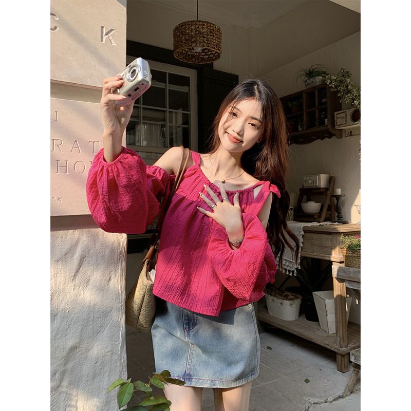 Cozok Áo Sơ Mi Tay Phồng Gợi Cảm Thời Trang Hàn Quốc