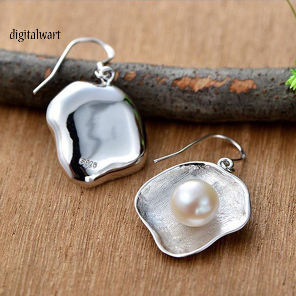 Kỹ Thuật Số| Đôi Khuyên Tai Dài Hình Vỏ Sò Đính Ngọc Trai Thời Trang Cho Nữ