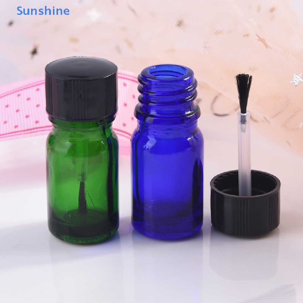 Lọ Thủy Tinh Rỗng 4 Màu Trong Suốt Dung Tích 5ml Đựng Gel Sơn Móng Tay Kèm Cọ Tiện Dụng