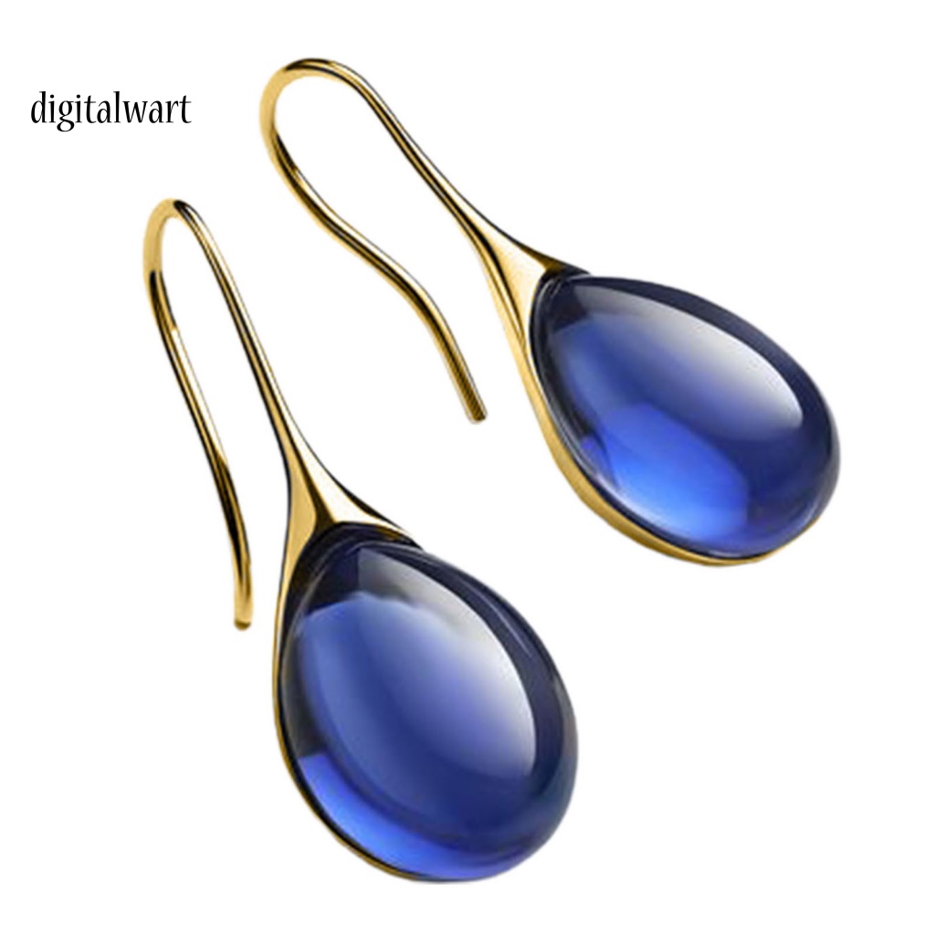 Kỹ Thuật Số| 1 Đôi Bông Tai Hình Giọt Nước Đính Pha Lê Giả Trong Suốt Thời Trang Cho Nữ