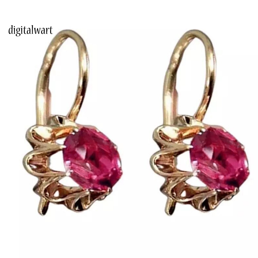 Kỹ Thuật Số| 1 Đôi Bông Tai Tròn Lớn Đính Đá Sáng Bóng Thời Trang Dành Cho Nữ 1 Cặp