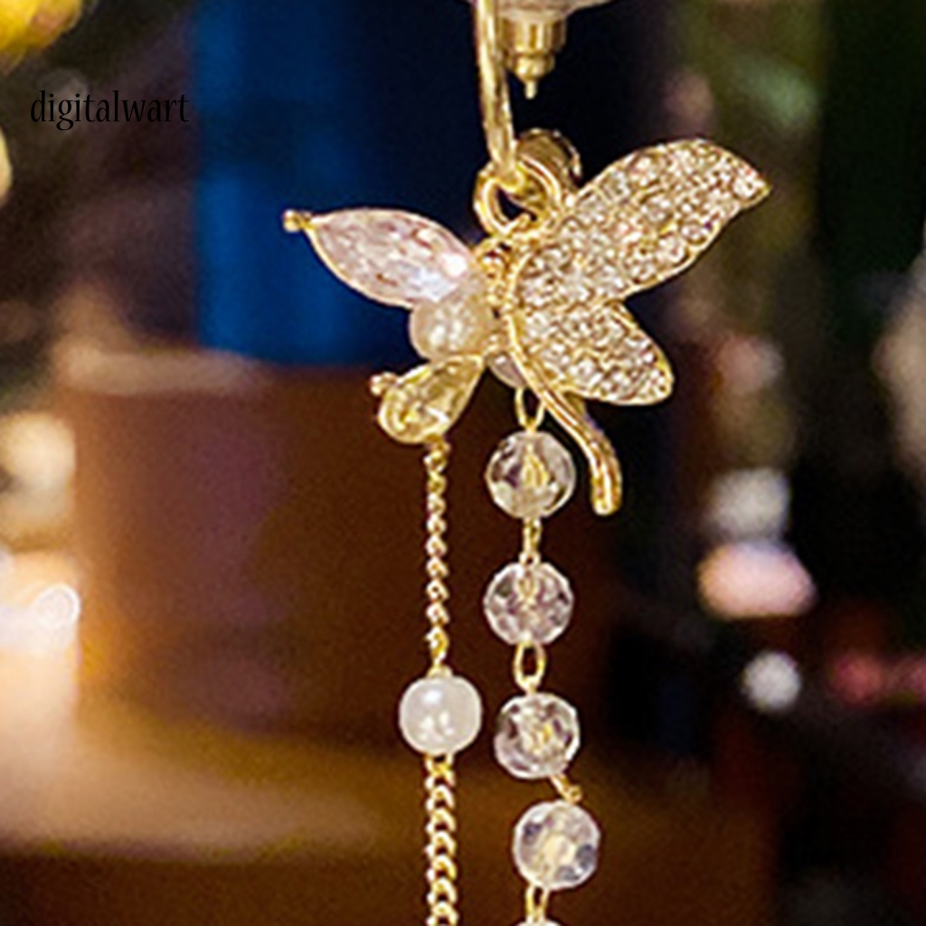 Kỹ Thuật Số| 1 Đôi Bông Tai Hình Bướm Đính Đá Lấp Lánh Dành Cho Nữ