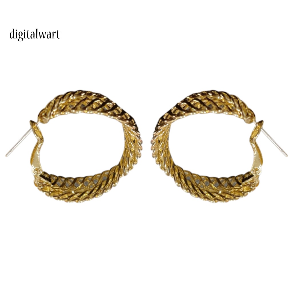 Kỹ Thuật Số| 1 Đôi Bông Tai Tròn Rỗng Cao Cấp Phong Cách Vintage Dành Cho Nữ