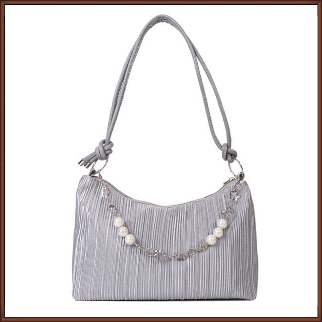 Túi Đeo Vai Xếp Ly Đính Ngọc Trai Phong Cách Hàn Quốc Thời Trang Cho Nữ