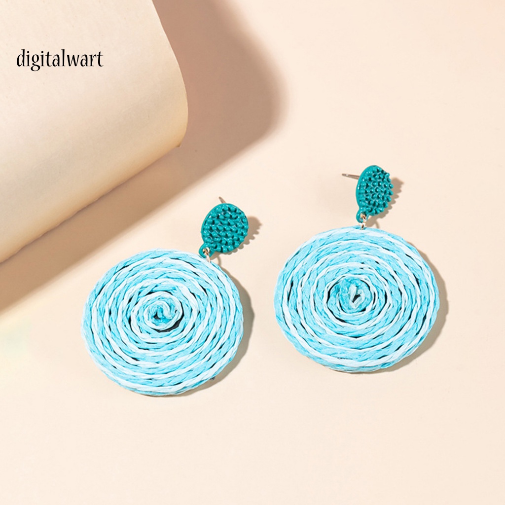 Kỹ Thuật Số| 1 Đôi Bông Tai Hình Tròn Màu Sắc Tương Phản Nhẹ Nhàng Dành Cho Nữ