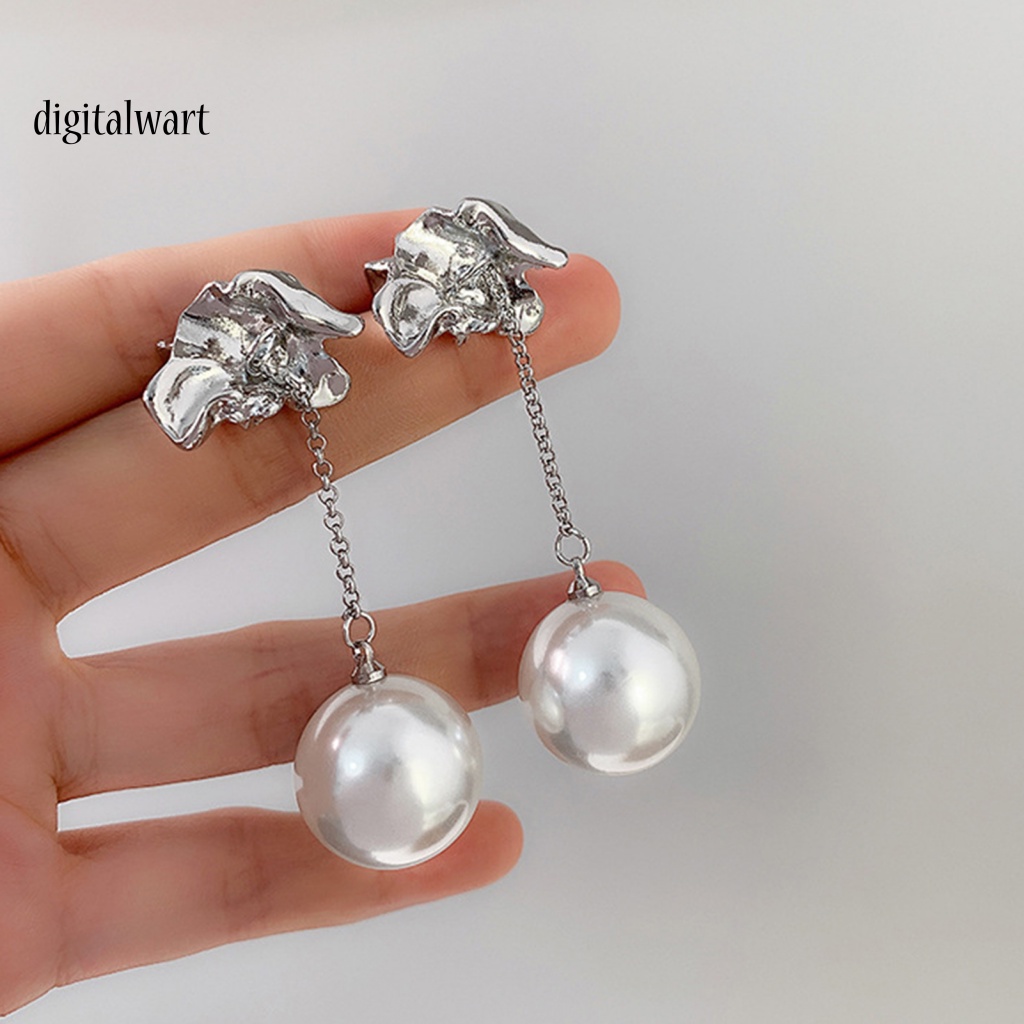 Kỹ Thuật Số| 1 Đôi Bông Tai Tua Rua Kim Loại Đính Ngọc Trai Nhân Tạo Phong Cách Retro