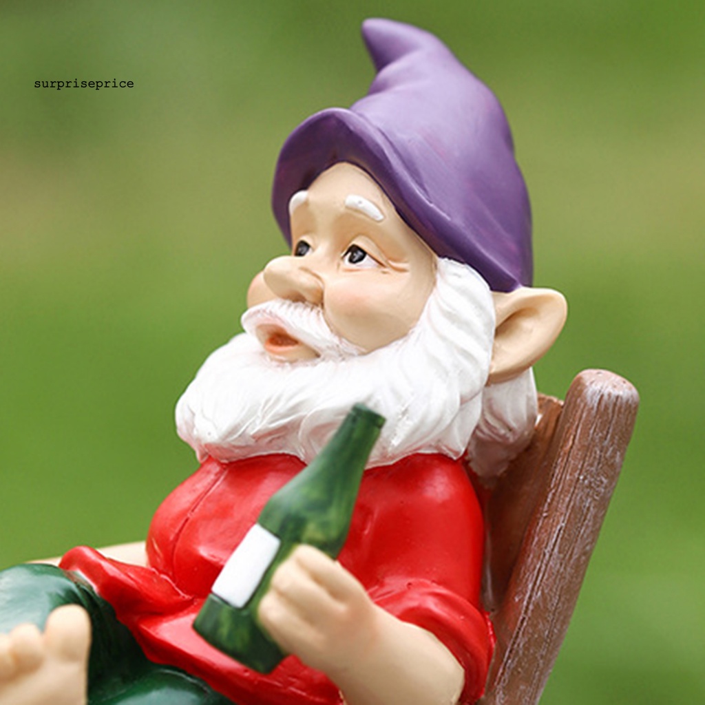 Mô Hình Tượng Gnome Nghệ Thuật Bằng Nhựa Resin Chống Chống Thời Tiết Trang Trí Sân Vườn