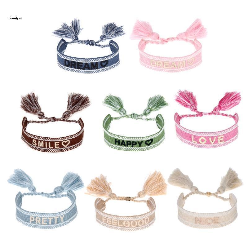 ✿ Vòng Tay Dây Bện Phối Tua Rua Phong Cách Bohemian