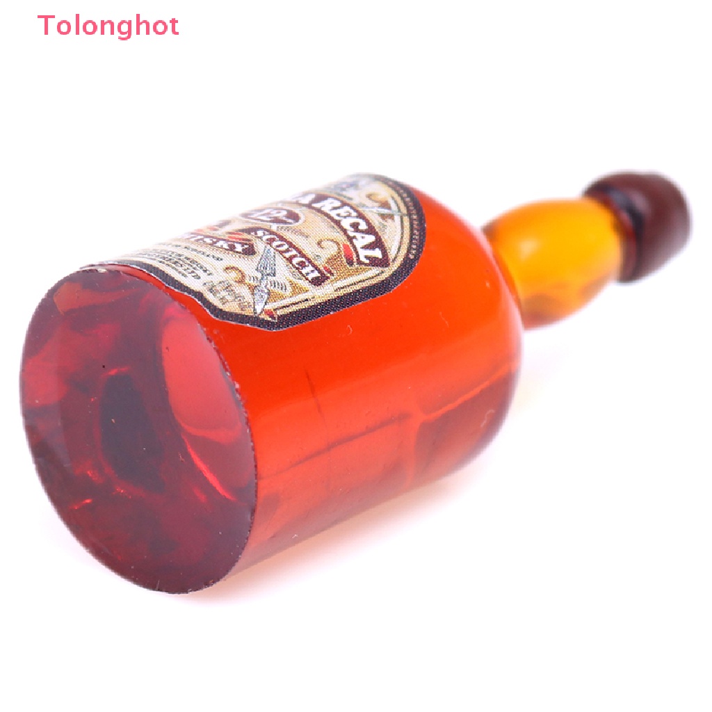 Set 2 Chai Rượu Whiskey Mini Tỉ Lệ 1: 12 Dùng Để Trang Trí Nhà Búp Bê