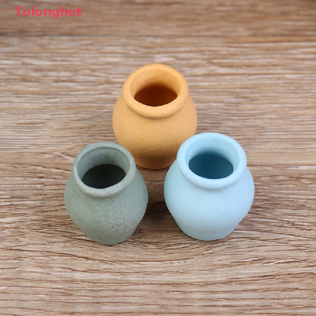 Set 6 Bình Hoa Sứ Mini Tỉ Lệ 1: 12 Dùng Để Trang Trí Nhà Búp Bê