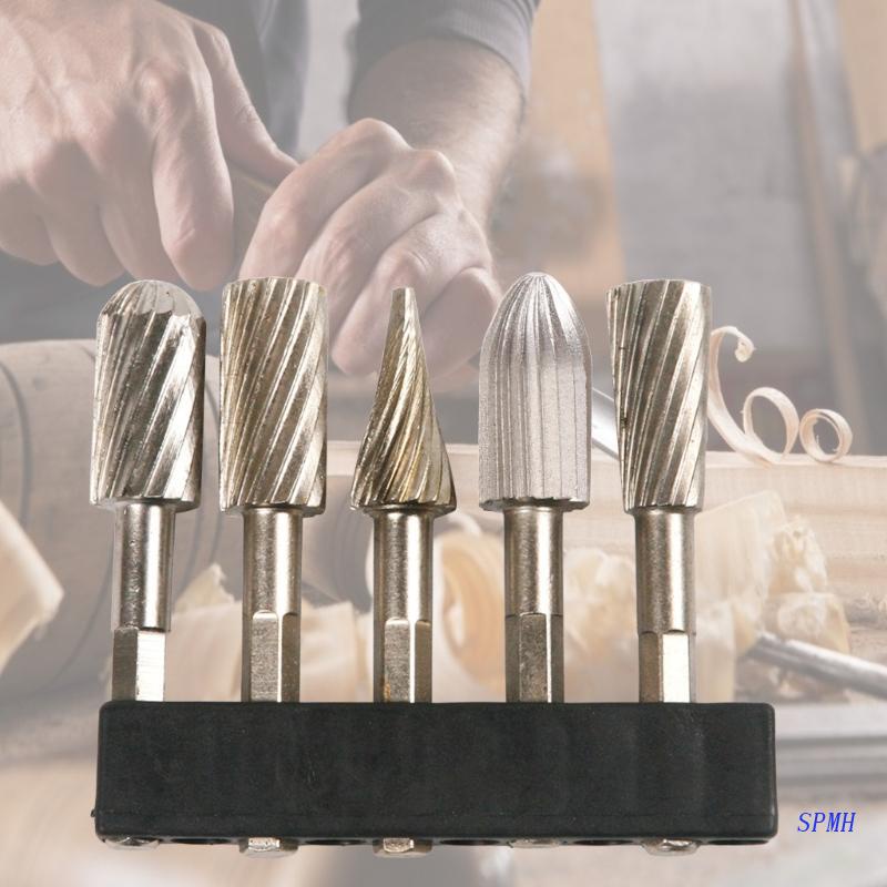 Bộ 5 Mũi Mài Dạng Xoay Nhiều Hình Dạng 1 / 4 "H.S.S.S Tự Làm