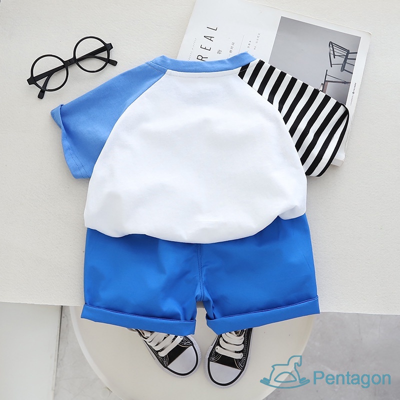 Bộ Đồ Thể Thao Áo Thun Tay Ngắn Phối Quần Short Thoáng Khí Thời Trang Mùa Hè Cho Bé Trai