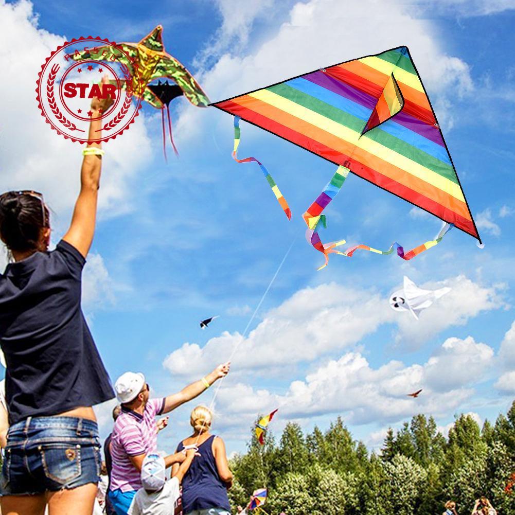 Diều Polyester Đuôi Dài Màu Cầu Vồng Cho Bé R1H6