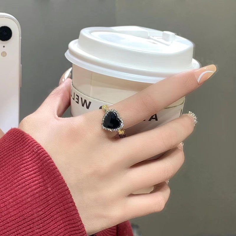 Nhẫn Hở Hình Trái Tim Đính Đá Zircon Thời Trang Cho Nữ
