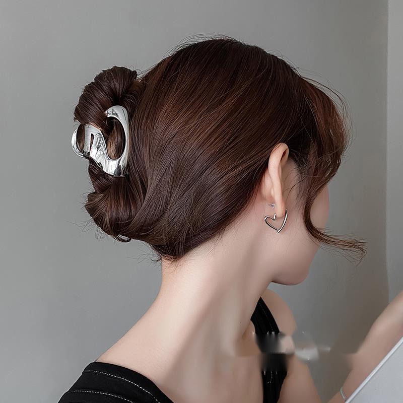 Kẹp Tóc Hình Cá Mập Bằng Kim Loại Phong Cách Hàn Quốc Đơn Giản Dành Cho Nữ