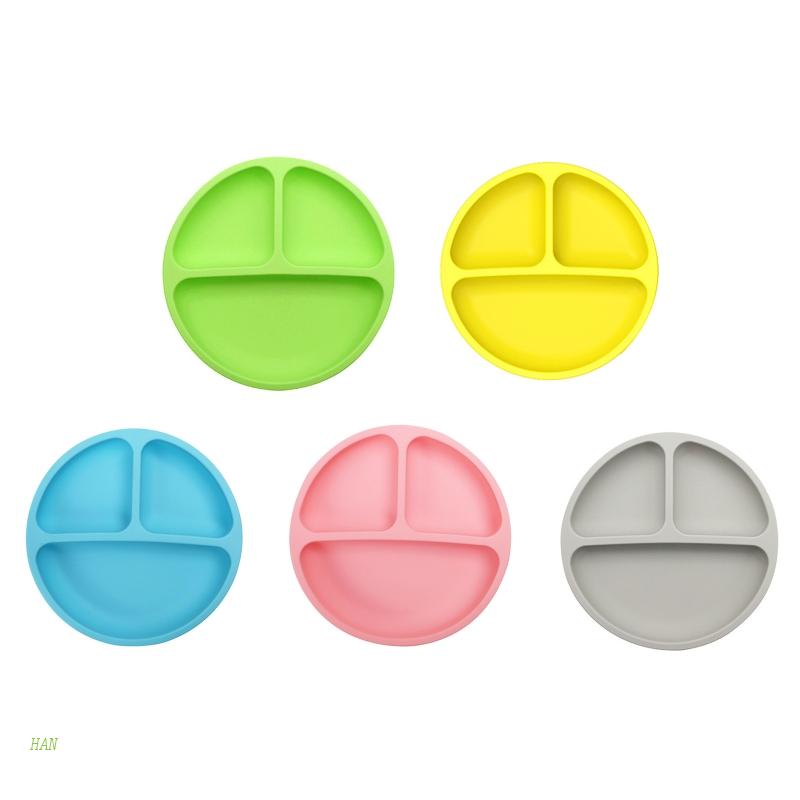 Đĩa Ăn Chia Ngăn Bằng Silicone Cấp Thực Phẩm Không BPA An Toàn Cho Bé