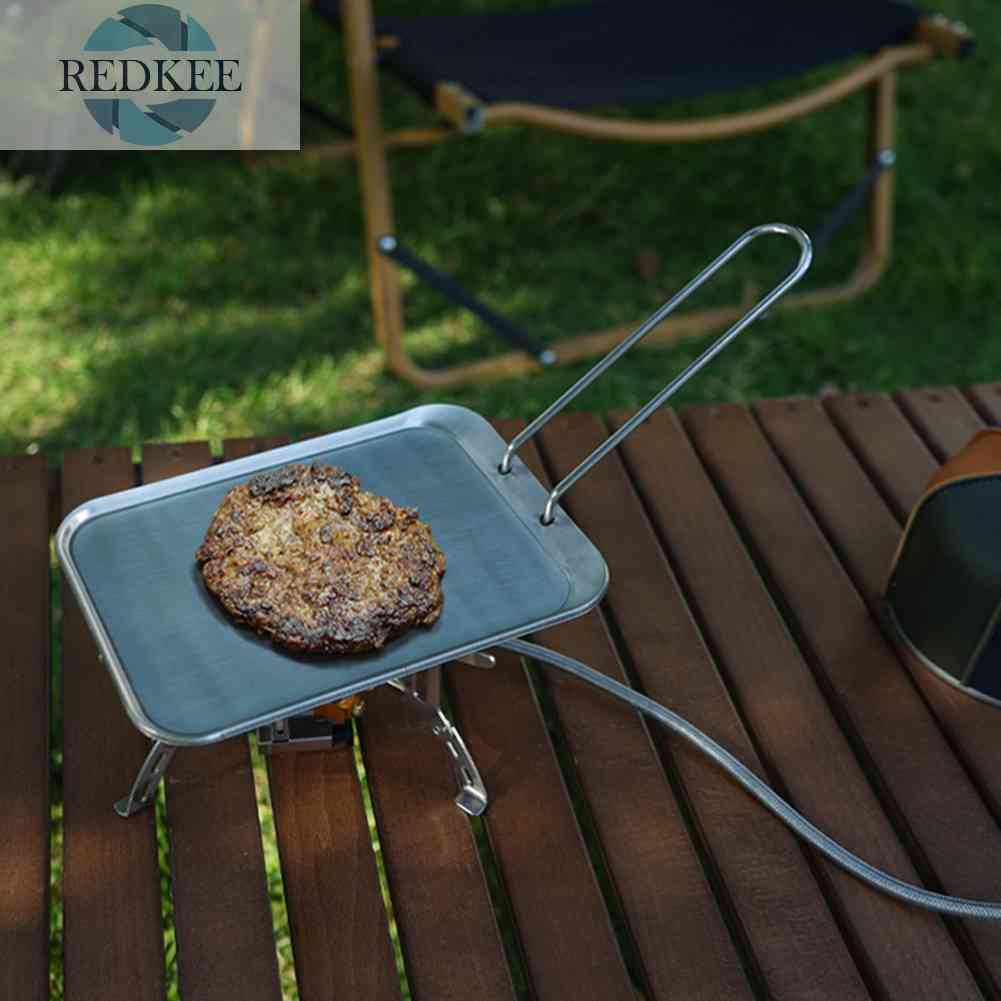 Đĩa Nướng Bbq Bằng Thép Không Gỉ Có Tay Cầm Có Thể Tháo Rời Tiện