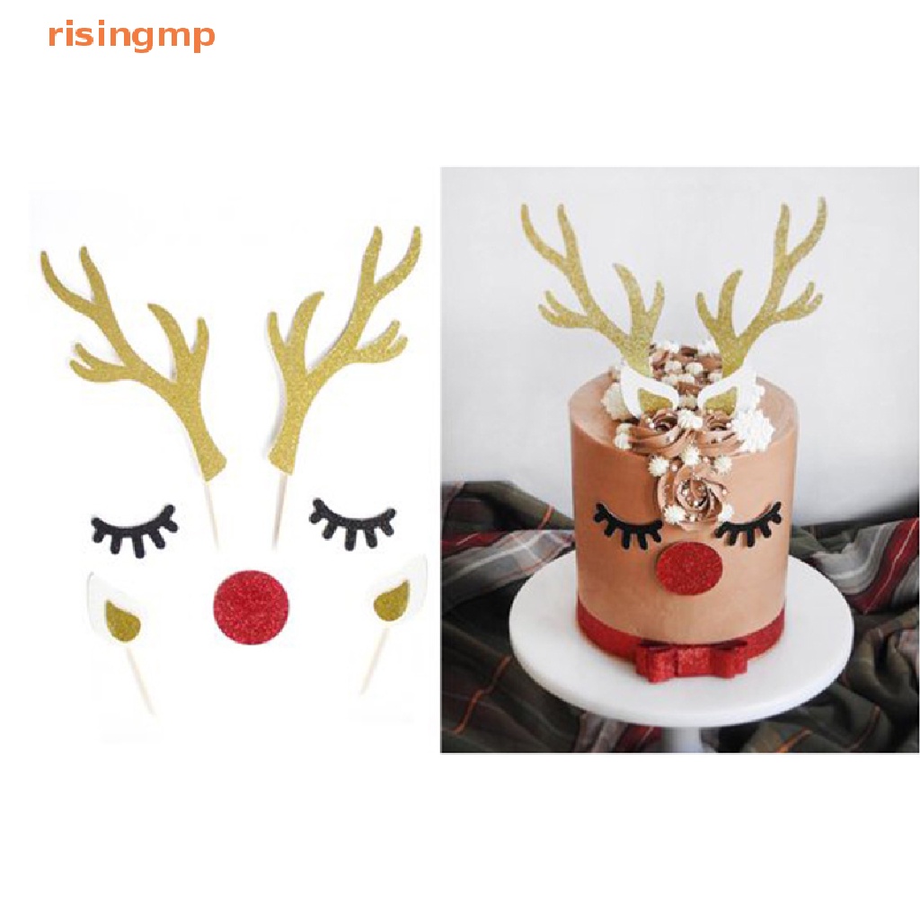 1 Bộ Que Cắm Trang Trí Bánh Cupcake Hình Thỏ / Hươu / Hươu Xinh Xắn